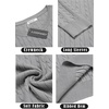 image:imageCOOFANDY Mens Crewneck Knit Sweater Slim Fit Lightweight Casual Twist Patterned Cable Knitted PulloverAgrey