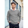 image:imageCOOFANDY Mens Crewneck Knit Sweater Slim Fit Lightweight Casual Twist Patterned Cable Knitted PulloverAgrey