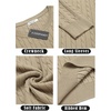 image:imageCOOFANDY Mens Crewneck Knit Sweater Slim Fit Lightweight Casual Twist Patterned Cable Knitted PulloverAkhaki