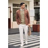 image:imageCOOFANDY Mens Crewneck Knit Sweater Slim Fit Lightweight Casual Twist Patterned Cable Knitted PulloverAkhaki
