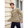 image:imageCOOFANDY Mens Crewneck Knit Sweater Slim Fit Lightweight Casual Twist Patterned Cable Knitted PulloverAkhaki