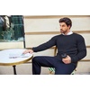 image:imageCOOFANDY Mens Crewneck Knit Sweater Slim Fit Lightweight Casual Twist Patterned Cable Knitted PulloverAnavy Blue