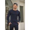 image:imageCOOFANDY Mens Crewneck Knit Sweater Slim Fit Lightweight Casual Twist Patterned Cable Knitted PulloverAnavy Blue