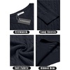 image:imageCOOFANDY Mens Crewneck Knit Sweater Slim Fit Lightweight Casual Twist Patterned Cable Knitted PulloverAnavy Blue