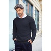 image:imageCOOFANDY Mens Crewneck Knit Sweater Slim Fit Lightweight Casual Twist Patterned Cable Knitted PulloverAnavy Blue