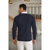 image:imageCOOFANDY Mens Crewneck Knit Sweater Slim Fit Lightweight Casual Twist Patterned Cable Knitted PulloverAnavy Blue