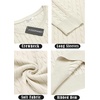 image:imageCOOFANDY Mens Crewneck Knit Sweater Slim Fit Lightweight Casual Twist Patterned Cable Knitted PulloverAwhite