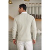 image:imageCOOFANDY Mens Crewneck Knit Sweater Slim Fit Lightweight Casual Twist Patterned Cable Knitted PulloverAwhite