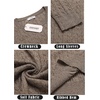 image:imageCOOFANDY Mens Crewneck Knit Sweater Slim Fit Lightweight Casual Twist Patterned Cable Knitted PulloverAwhiteBrown Twotone Colors