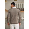 image:imageCOOFANDY Mens Crewneck Knit Sweater Slim Fit Lightweight Casual Twist Patterned Cable Knitted PulloverAwhiteBrown Twotone Colors