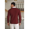 image:imageCOOFANDY Mens Crewneck Knit Sweater Slim Fit Lightweight Casual Twist Patterned Cable Knitted PulloverAwine Red