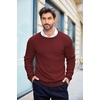 image:imageCOOFANDY Mens Crewneck Knit Sweater Slim Fit Lightweight Casual Twist Patterned Cable Knitted PulloverAwine Red