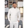 image:imageCOOFANDY Mens Crewneck Knit Sweater Slim Fit Lightweight Casual Twist Patterned Cable Knitted PulloverBwhite