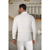 image:imageCOOFANDY Mens Crewneck Knit Sweater Slim Fit Lightweight Casual Twist Patterned Cable Knitted PulloverBwhite