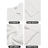 image:imageCOOFANDY Mens Crewneck Knit Sweater Slim Fit Lightweight Casual Twist Patterned Cable Knitted PulloverBwhite