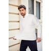 image:imageCOOFANDY Mens Crewneck Knit Sweater Slim Fit Lightweight Casual Twist Patterned Cable Knitted PulloverBwhite