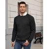 image:imageCOOFANDY Mens Crewneck Pullover Sweaters Business Casual Long Sleeve Slim Fit Sweater Chunky Cable Knit SweaterBlack