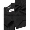 image:imageCOOFANDY Mens Crewneck Pullover Sweaters Business Casual Long Sleeve Slim Fit Sweater Chunky Cable Knit SweaterBlacknarrow Ribs