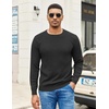 image:imageCOOFANDY Mens Crewneck Pullover Sweaters Business Casual Long Sleeve Slim Fit Sweater Chunky Cable Knit SweaterBlacknarrow Ribs