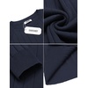 image:imageCOOFANDY Mens Crewneck Pullover Sweaters Business Casual Long Sleeve Slim Fit Sweater Chunky Cable Knit SweaterDark Blue