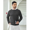 image:imageCOOFANDY Mens Crewneck Pullover Sweaters Business Casual Long Sleeve Slim Fit Sweater Chunky Cable Knit SweaterDark Gray