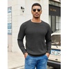image:imageCOOFANDY Mens Crewneck Pullover Sweaters Business Casual Long Sleeve Slim Fit Sweater Chunky Cable Knit SweaterDark Graynarrow Ribs