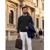 image:imageCOOFANDY Mens Crewneck Sweater Pullover Knit Sweater Lightweight Sweaters with Ribbing EdgeBlack