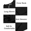 image:imageCOOFANDY Mens Crewneck Sweater Pullover Knit Sweater Lightweight Sweaters with Ribbing EdgeBlack