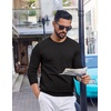 image:imageCOOFANDY Mens Crewneck Sweater Pullover Knit Sweater Lightweight Sweaters with Ribbing EdgeBlack
