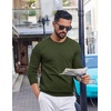 image:imageCOOFANDY Mens Crewneck Sweater Pullover Knit Sweater Lightweight Sweaters with Ribbing EdgeDark Army Green