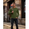 image:imageCOOFANDY Mens Crewneck Sweater Pullover Knit Sweater Lightweight Sweaters with Ribbing EdgeDark Army Green