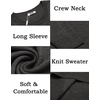 image:imageCOOFANDY Mens Crewneck Sweater Pullover Knit Sweater Lightweight Sweaters with Ribbing EdgeDark Gray