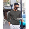 image:imageCOOFANDY Mens Crewneck Sweater Pullover Knit Sweater Lightweight Sweaters with Ribbing EdgeDark Gray