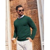 image:imageCOOFANDY Mens Crewneck Sweater Pullover Knit Sweater Lightweight Sweaters with Ribbing EdgeGreen