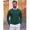 image:imageCOOFANDY Mens Crewneck Sweater Pullover Knit Sweater Lightweight Sweaters with Ribbing EdgeGreen