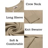 image:imageCOOFANDY Mens Crewneck Sweater Pullover Knit Sweater Lightweight Sweaters with Ribbing EdgeKhaki