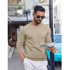 image:imageCOOFANDY Mens Crewneck Sweater Pullover Knit Sweater Lightweight Sweaters with Ribbing EdgeKhaki
