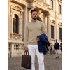 image:imageCOOFANDY Mens Crewneck Sweater Pullover Knit Sweater Lightweight Sweaters with Ribbing EdgeKhaki