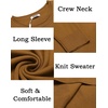 image:imageCOOFANDY Mens Crewneck Sweater Pullover Knit Sweater Lightweight Sweaters with Ribbing EdgeLight Brown