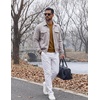 image:imageCOOFANDY Mens Crewneck Sweater Pullover Knit Sweater Lightweight Sweaters with Ribbing EdgeLight Brown