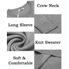 image:imageCOOFANDY Mens Crewneck Sweater Pullover Knit Sweater Lightweight Sweaters with Ribbing EdgeLight Gray