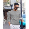 image:imageCOOFANDY Mens Crewneck Sweater Pullover Knit Sweater Lightweight Sweaters with Ribbing EdgeLight Gray