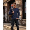 image:imageCOOFANDY Mens Crewneck Sweater Pullover Knit Sweater Lightweight Sweaters with Ribbing EdgeNavy Blue