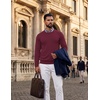 image:imageCOOFANDY Mens Crewneck Sweater Pullover Knit Sweater Lightweight Sweaters with Ribbing EdgeWine Red