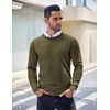 image:imageCOOFANDY Mens Crewneck Sweaters Long Sleeve Dress Knit Sweater Lightweight Slim Fit Pullover SweatersArmy Green