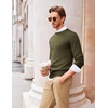 image:imageCOOFANDY Mens Crewneck Sweaters Long Sleeve Dress Knit Sweater Lightweight Slim Fit Pullover SweatersArmy Green