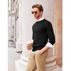 image:imageCOOFANDY Mens Crewneck Sweaters Long Sleeve Dress Knit Sweater Lightweight Slim Fit Pullover SweatersBlack