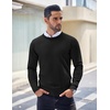 image:imageCOOFANDY Mens Crewneck Sweaters Long Sleeve Dress Knit Sweater Lightweight Slim Fit Pullover SweatersBlack