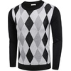 image:imageCOOFANDY Mens Crewneck Sweaters Long Sleeve Dress Knit Sweater Lightweight Slim Fit Pullover SweatersBlack Argyle