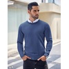 image:imageCOOFANDY Mens Crewneck Sweaters Long Sleeve Dress Knit Sweater Lightweight Slim Fit Pullover SweatersBlue